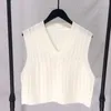 Kvinnors västar kvinnor kort stickad tröja ärmlös lös väst damer v-hals pullover tank tops waistcoat kvinnliga rockar jw9899