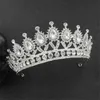 Tiaras Crystal Queen Tiara Crown Wedding Bridal Diadem For Women Head Jewelry Accessories Lady Hair Ornament Brud Pageant Headpiece Z0220