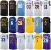 Heren Dames Print Basketbal Lonnie Walker IV Jerseys 4 Dennis Schroder 17 Troy Brown Jr 7 LeBron James 6 Davis 3 Austin Reaves 15 Max Christie 10 Classic Statement City