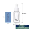 15 ml Clear Square Glass Droper Bottle Essential Oil Parfymflaska med vit/svart/guld/silverlock