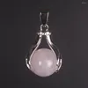 Pendant Necklaces Fluorite Necklace Pendants Natural Gem Stone Malachite Quartz Fatima Round Ball Point Pendulum Reiki Healing Jewelry