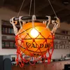 Kolye Lambalar Vintage Basketbol Cam Işık Retro Loft Dekor Endüstriyel Led Asma Lamba Bar Çocuk Yatak Odası Mutfak Aydınlatma Armatürleri