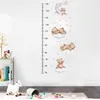 Muurstickers schattige beren sticker voor kinderen meisjes jongens babykamer decoratie kawaii hoogte maatregel groeipaartje papier cloud moon star 230221