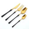 플랫웨어 세트 Zoseil Cutlery Set 4pcs Dinternwar Matte Fork Spoon Coffe Coffee Coffee Cofferen Black Gold 테이블웨어 스테인리스 스틸