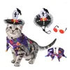 Cat Costumes G6DA 3 Pack för kostymuppsättning Halloween Hat Collar Glasses Po Props Holida