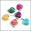 Charms 20 mm Stripe Agate Corazador Currente Healing Love Stone Fashion para joyas que hacen componentes de la entrega de la entrega de mjfashion dhaml