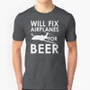 Erkek Tişörtleri Bira Beyaz Metin için Uçakları Düzeltecek Yaz Güzel Tasarım Hip Hop T-Shirt Üstler Havacılık Mekanik Uçak