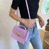 Pearl Chain Handbags Trendy Messenger Bag Fashion Stone Pattern One-Shoulder Western Style Small Square Bags