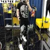 Men's T-Shirts Men's Skull Diamond Short Sleeved Korean Fashion Handsome Tees Leisure Cotton Heavy Process HipHop Streewear Clothes Summer 5xl Z0221