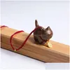 Charms Creative Cute Cat Wooden Black Bag Подвесная орнамент Мужчина Женские подарки тенденция