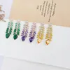 Dangle Boucles D'oreilles Multicolore Zircon Cubique CZ Cristaux De Style D'os De Poisson Boucle D'oreille Pour La Mariée Femmes Fille Fête D'anniversaire Bijoux CE11719