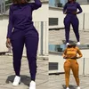 Two Piece Dress Women Gym Running Suit Solid Long-Sleeved Workout Tracksuit Sets Jogging Sweatsuits Outfitst Sport Set