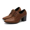 Mashion Aumenta Altezza Uomini High Heel Oxfords Scarpe vere in cuoio in cuoia scarpe per brogue formali in pelle