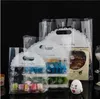 Sacchetto di plastica per imballaggio di prodotti da forno per torte di pane per scatola di torte, borsa da asporto Borsa trasparente trasparente con manico