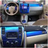 Car Stickers For Nissan Tiida 20052010 Interior Central Control Panel Door Handle 3D/5D Carbon Fiber Decals Styling Accessorie Drop Dhvcb