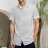 Chemises décontractées pour hommes Chemise habillée à manches courtes pour hommes Coupe régulière à pois imprimée avec appareil de poche T-shirt à manches pour hommes One