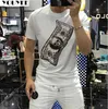 Herr t-shirts rhinestone passar kort ärm t-shirt herrar bomull mode cool botten topp 2021 sommar europeisk stil hip hop manskläder 5xl z0221