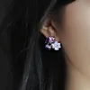 Stud Earrings Lightweight 1 Pair Stylish All Match Cubic Flower Lady Women Ear Studs For DatingStudStud