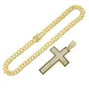 Hip Hop Classic Gold Kreuz Anhänger Gold Vollzirkon Miami Halskette Religiöser Schmuck