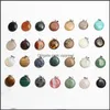 Charms Mixed Natural Stone Gem Pendant Love Heart Star Pendants For Jewelry Making Diy Bracelet Necklace Accessories Drop Delivery F Dhd4G