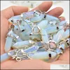 Charms Glass Opal Stone Hexagonal Pillar Point Chakra Pendant Fashion ACC f￶r ￶rh￤ngen Halsband smycken Makin Mjfashion Drop Deliver DHQG8