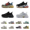 2023 triple s casual shoes designer men women platform sneakers Black White Beige Dark Grey Orange Green Khaki Rust Pink Bred Silver mens trainers sports sneakers