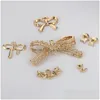 Charms Pack/Lot KC Gold Bowknot Pendants 5 Styles Metal For Diy Necklace Hair Smycken Making FindingsCharms Drop Delivery 202 Dhe4k