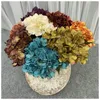 Decorative Flowers & Wreaths 5 Pieces / Set Artificial Hydrangea Wedding Flower Branch Head Decoration Birthday Party Embellishment