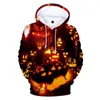 Heren Hoodies 2023 Mooie fel kleur Halloween 3D -geprinte mannen/vrouwen/kinderen Hip Hop Cool Harajuku Boy/Girl