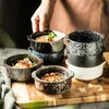 ボウルズ日本のクリエイティブダブルイヤーセラミックボウル1人の食器シチューカップデザートスープホームレストランキッチンディナーウェア