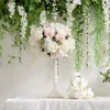 Dekorative Blumen 3D Mori Green Leaf Willow Vine Wandbehang Hochzeit Bogen Dekor Blumenreihe Tisch Rose Blumen Ball Arrangement Event Party