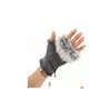 Fingerlose Handschuhe Mode Damen Faux Kaninchenfell Hand Handgelenkwärmer Halbfinger Winterhandschuh GB1328 Drop Lieferung Zubehör Hüte SC DHPLR