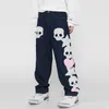 Men's Jeans Skull and Five Stars Towel Embroidery Ripped Jeans Mens Pants Harajuku Vibe Style Streetwear Oversize Casual Denim Trousers 230220