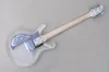 Guitare électrique et basse en acrylique d'usine avec pickguard en palissandre, matériel chromé, touche en palissandre, manche en érable pouvant être personnalisé