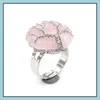 Anello solitario Wire Wrap Pietra naturale Albero della vita Anelli Lapislazi Ametiste Occhio di tigre Opale Cristallo rosa Per gioielli da donna Drop Del Dhxfy