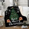 3D -utskrift julfilt för barn tjock sherpa fleece filtar mjuka varma barn kappka kappa kappa sjal soffa kast filt 130*150 cm