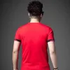 Męskie koszulki męskie Tshirt 2021 Summer Nowa gorąca sprzedaż merceryzowanej bawełnianej trendy haft szczupłowy najwyższa wysokiej jakości odzież Czerwona Męska 4xl Z0221