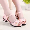 Sandals Girl's Princess Sandals Children Shoes 2022 New Fashion Flowers Beads Bow Sandals Summer Soft Kid Casual Flat Shoe B659 R230220