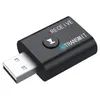 Trasmettitori Bluetooth wireless Adattatore ricevitore 5.0 Trasmettitore audio Stereo Bluetooth Dongle AUX USB 3.5mm Per laptop TV PC Kit altoparlanti per auto