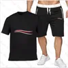 Męskie scenografie projektant dresy man Casual litera druk sportowy moda moda z krótkim rękawem fitness garnitur sportowy i setki szorty męskie dres