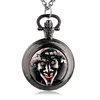 Orologi da tasca Ciondolo antico modello Joker Orologio al quarzo vintage Collana Steampunk Catena Regalo di Halloween