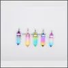 Charms Colours Hexagon Prism Pendants Crystal Clear Chakras Gem Stone Fit Earrings Necklace Making Assorted Drop Delivery Jewelry Fi Dhgsj