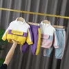 Conjuntos de ropa ropa de bebé otoño para niñas Pantalones de chaqueta de algodón de algodón 2gssets