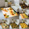 Tapis jaune tournesol motif doux anti-dérapant flanelle tapis anti-dérapant tapis de sol tapis salon chambre décor tapis pour