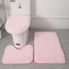 Крышка сидений туалета набор из 3 ванной коврик для коврика для душа ковры мягкий не скольжение 2 шт. Крышка крышки S 230221