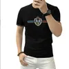 Camisetas masculinas letra de águia tsshirt 2022 verão novo designer personalidade de moda diamamslim machos camisetas rosqueadas roupas z02221