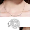 Chains High Quality 1 Mm Sier Plated Copper Box Chain Female Necklace Korean Jewelry Factory Jewellery Wholesale Retro Drop Dhvrq