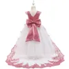 Särskilda tillfällen 2023 Elegant First Bridesmaid Dress Girl Lace Princess Kids Dresses For Girls Children Come Party Wedding Dress 8 10 12 Years W0221
