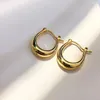 Hoop Earrings YUNLI Real 18K Gold Earring Pure AU750 Luxury Vintage For Women Fine Jewelry Gift EA021