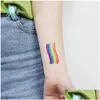 Tillf￤lliga tatueringar rocooart olika regnb￥gens tatuering klisterm￤rke gay stolthet m￶ta kosmetisk h￤rlig kroppskonst colorf drop leverans h￤lsa sk￶nhet dhfvr